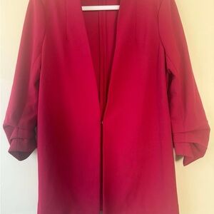 New York Clothing Company blazer pink 3/4 sleeves stretch ruched
